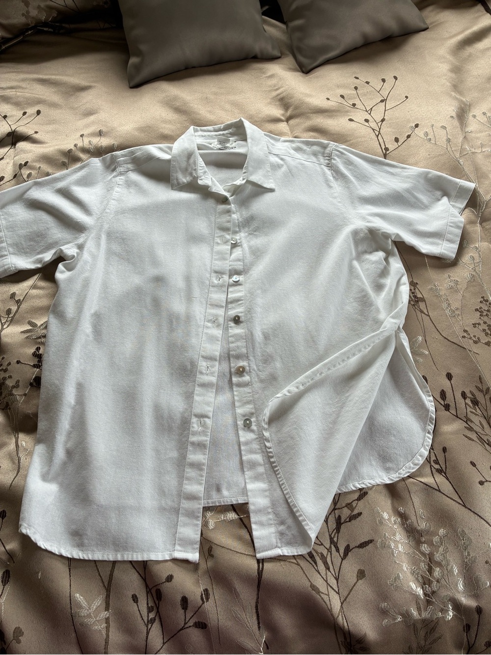 Coldwater Creek White Short-Sleeve Button Down size Shirt 1X